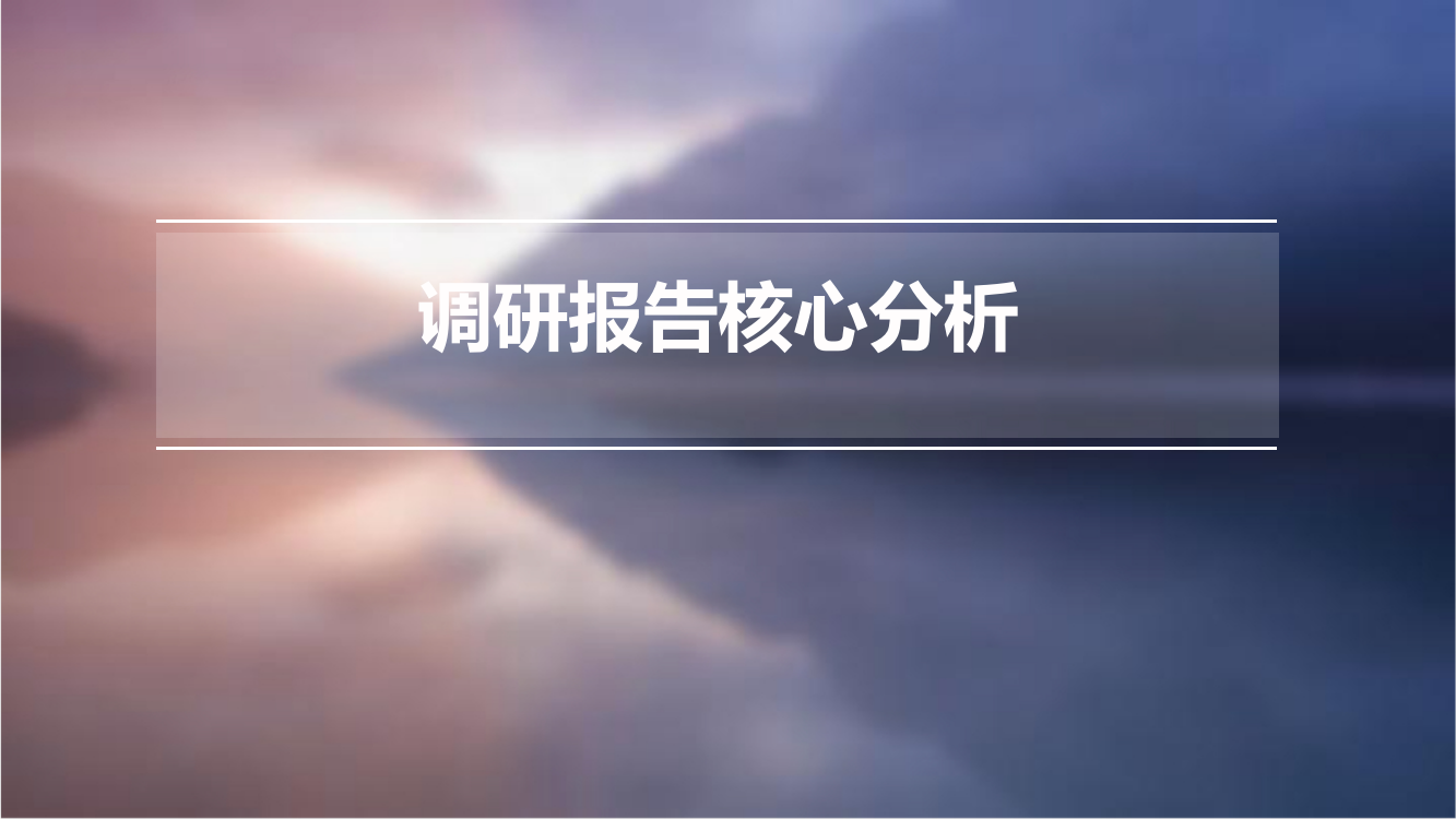 调研报告核心分析