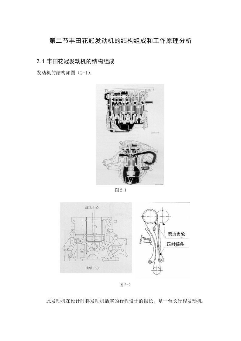 丰田花冠发动机的结构组成和工作原理分析