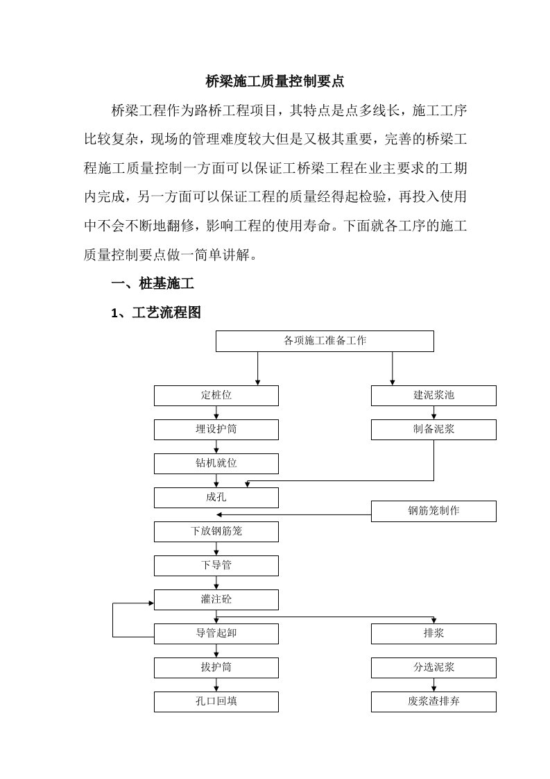 桥梁施工质量控制要点概述