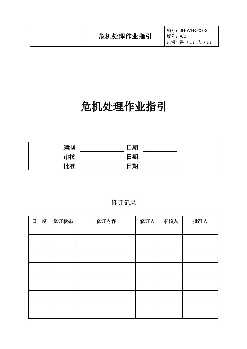 房地产客服管理—危机处理作业指引