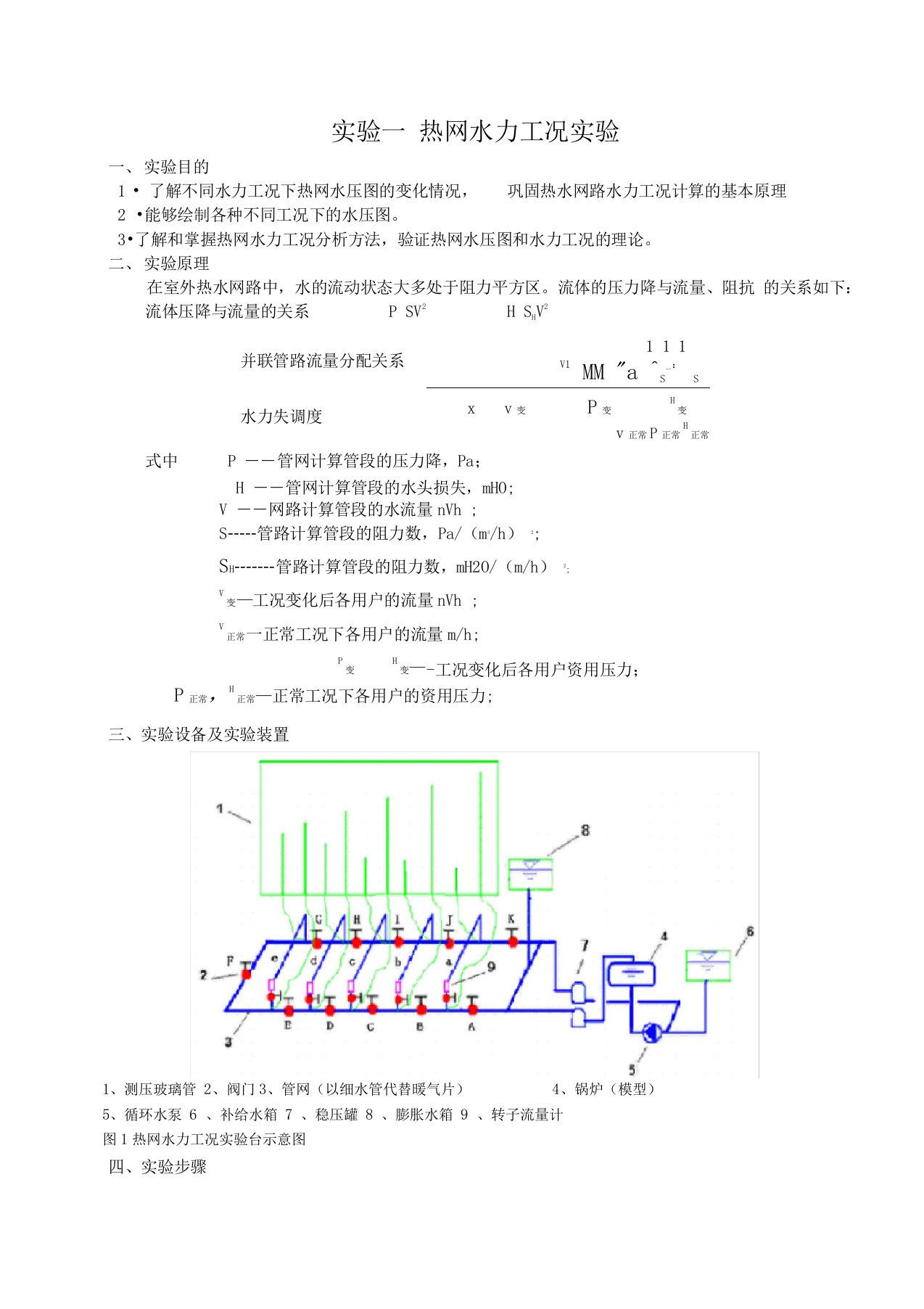 热网水力工况实验报告