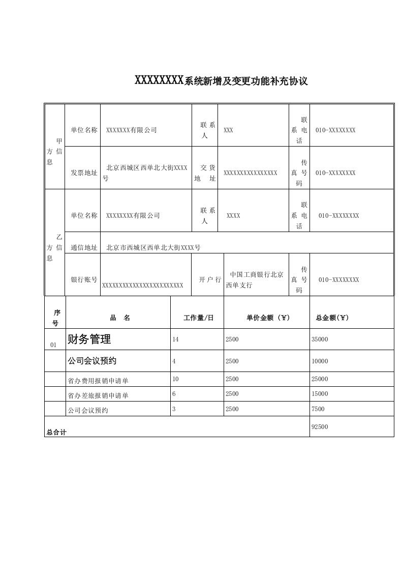 软件开发补充协议