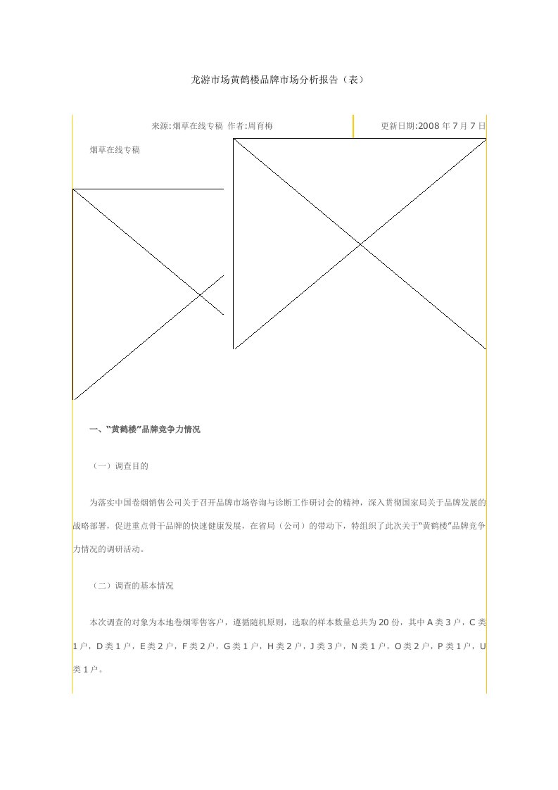 龙游市场黄鹤楼品牌市场分析报告