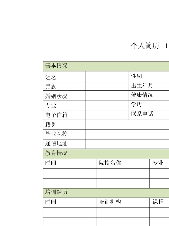 八大个人求职简历经典模板(最全)