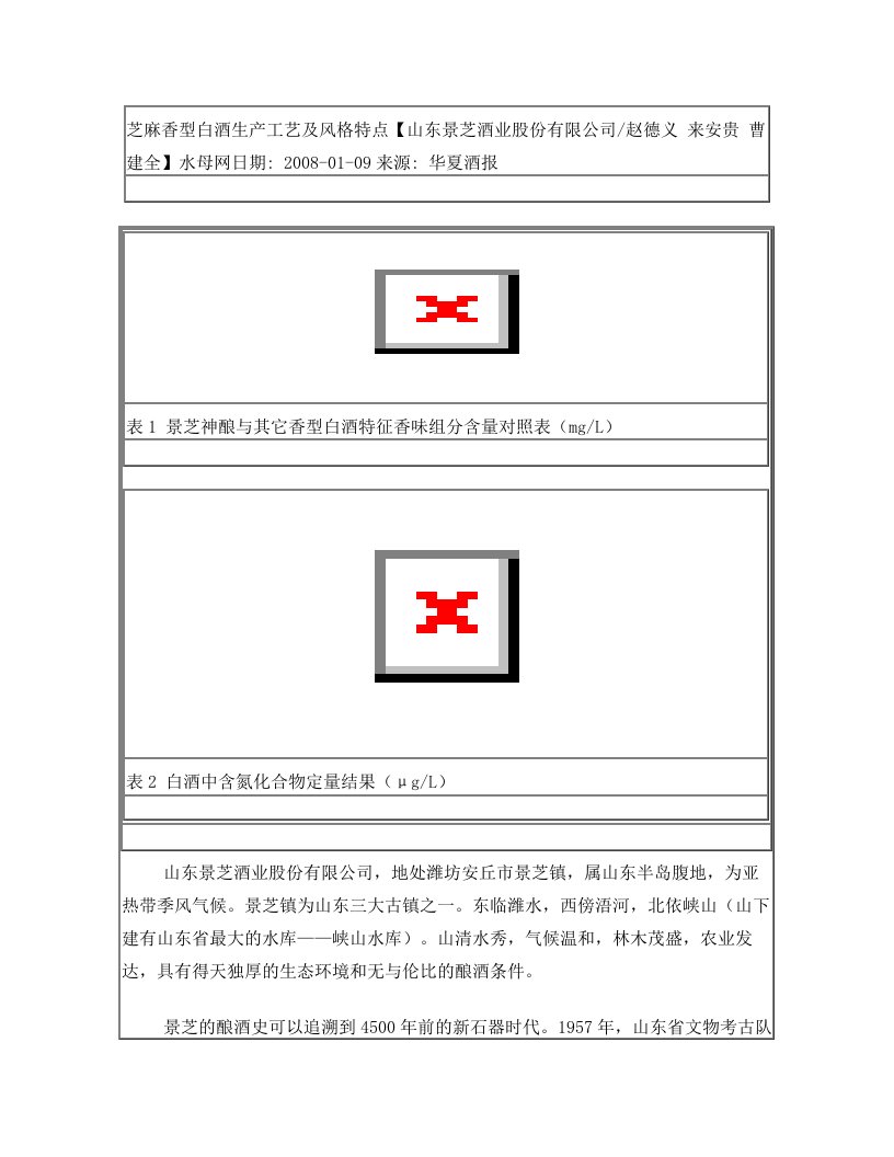 芝麻香型白酒生产工艺及风格特点