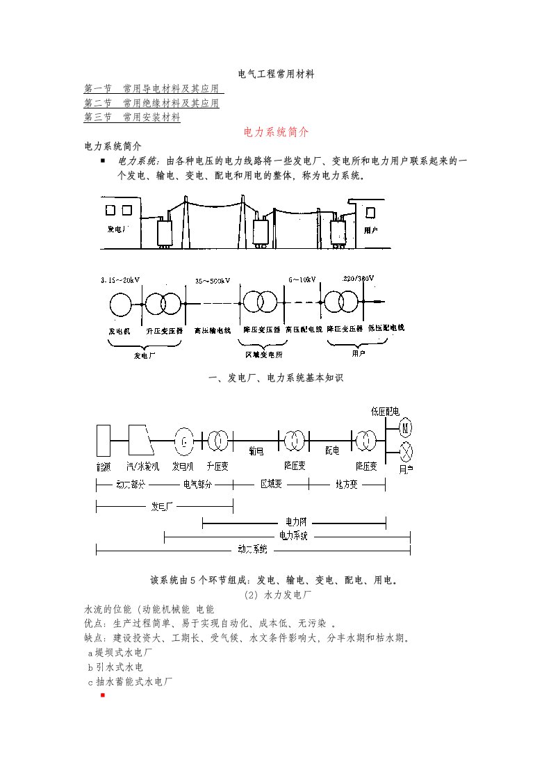 电气工程常用材料