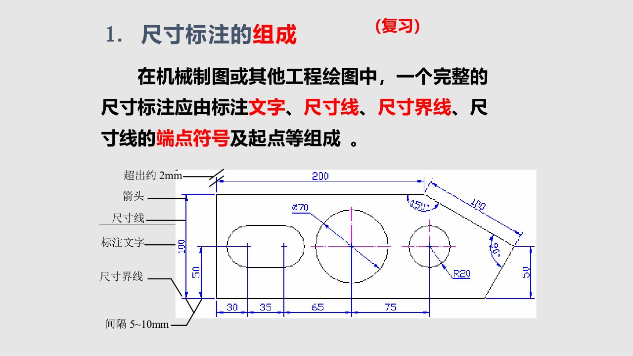 cad课件尺寸标注PPT教学课件