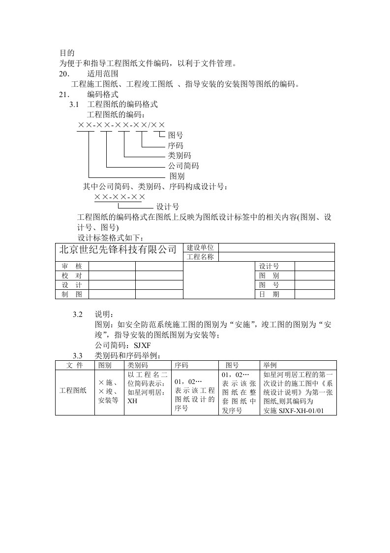 工程图纸编码规则