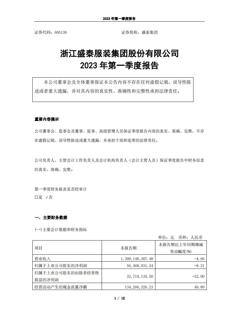 上交所-2023年第一季度报告-20230424