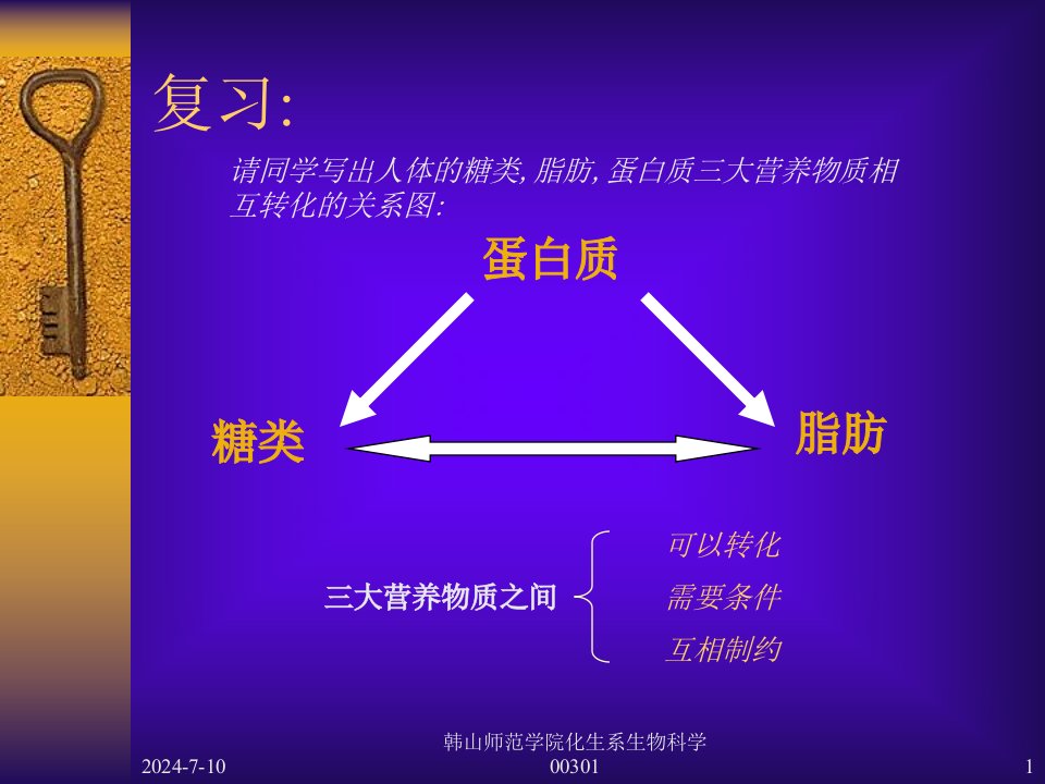 高三生物三大营养物质代谢