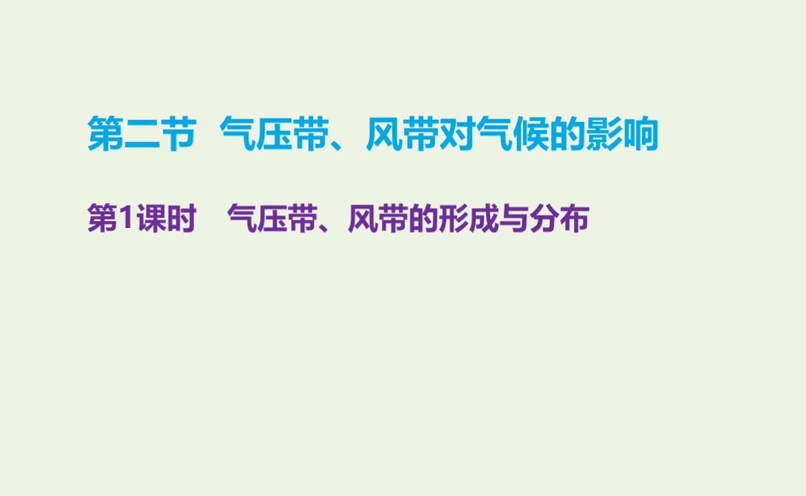 2021_2022学年新教材高中地理第三章天气的成因与气候的形成第二节第1课时气压带风带的形成与分布课件中图版选择性必修1