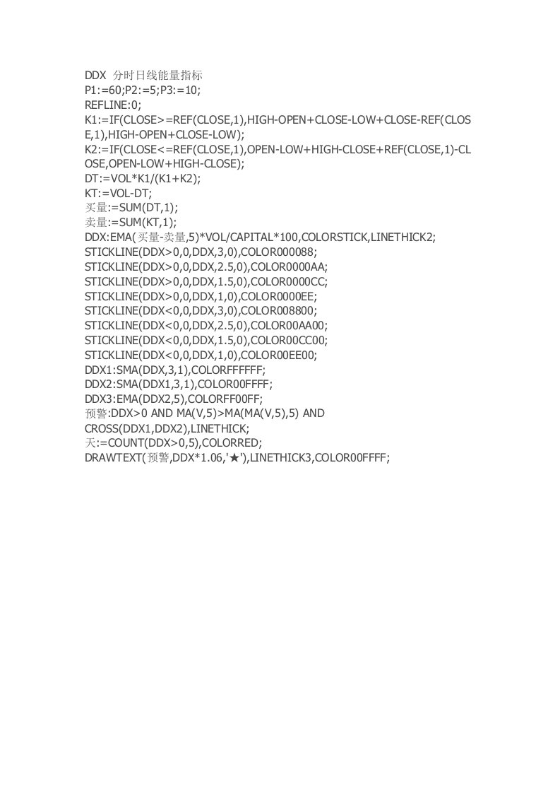 通达信指标公式源码DDX