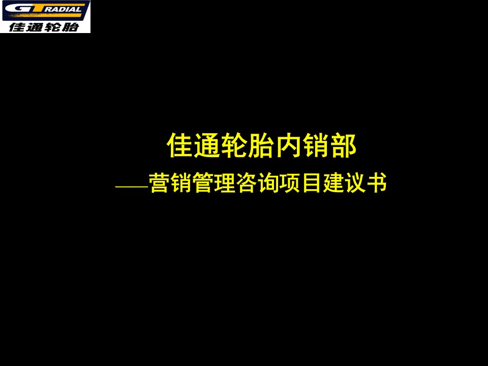 佳通轮胎内销部营销管理咨询项目建议书