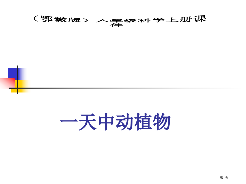 一天中的动植物鄂教版六年级科学上册市名师优质课比赛一等奖市公开课获奖课件