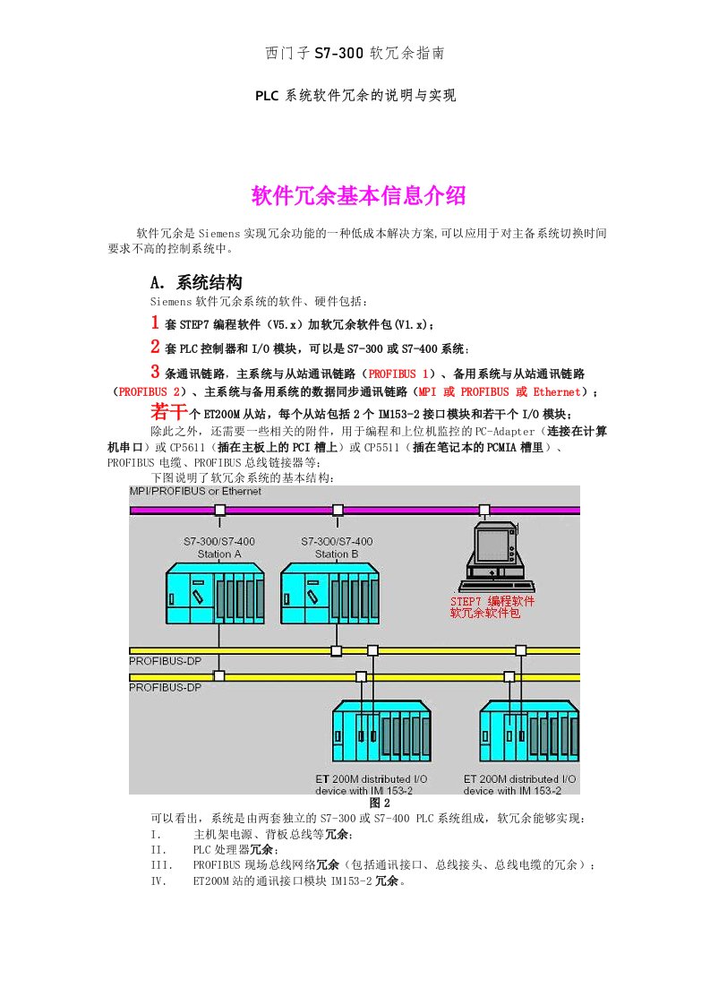 西门子s软冗余指南