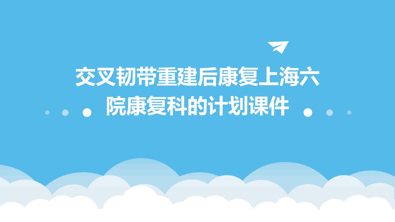 交叉韧带重建后康复上海六院康复科的计划课件