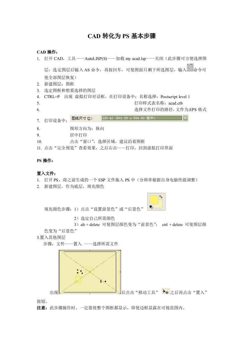 CAD转化为PS基本步骤