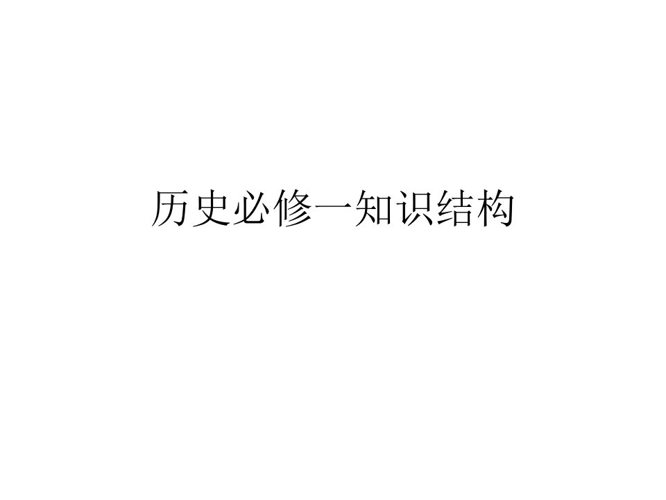 历史必修一知识结构