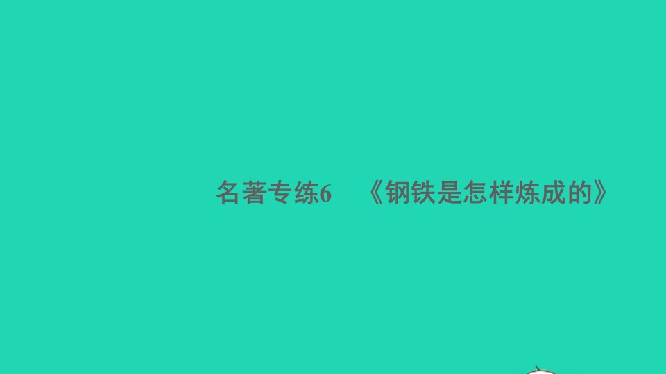 安徽专版八年级语文下册第六单元名著专练6钢铁是怎样炼成的作业课件新人教版