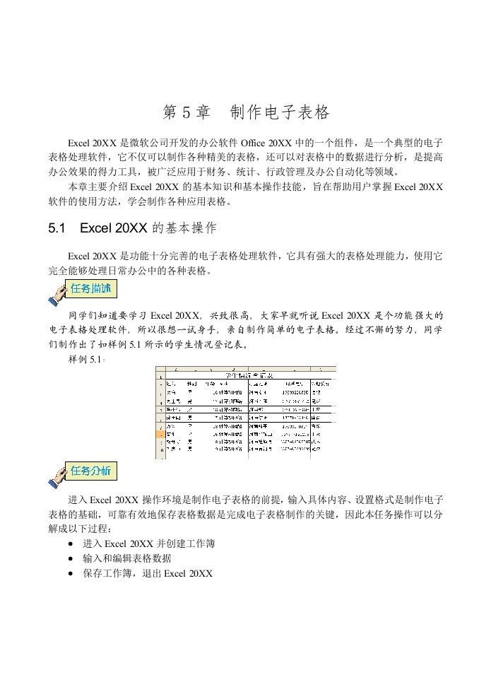 电子行业-制作电子表格