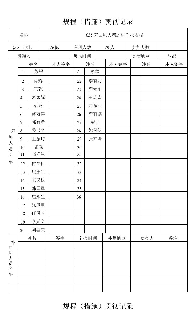 26队贯彻记录