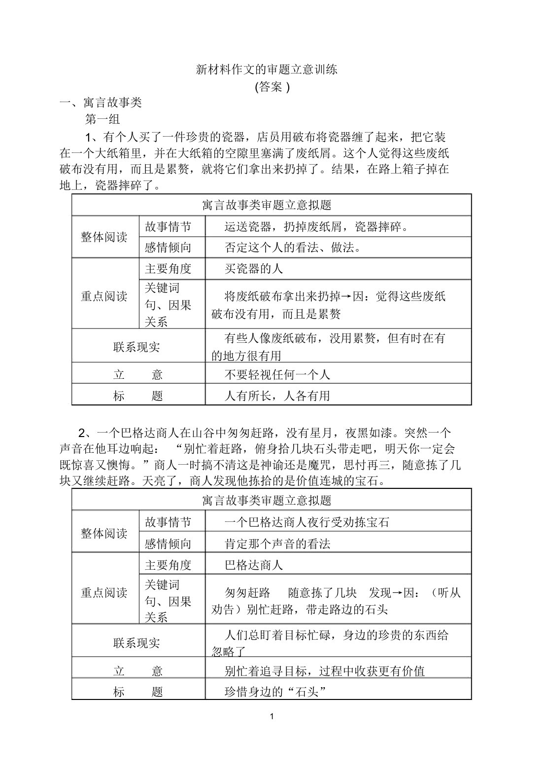 高三语文作文新材料作文的审题立意训练导学案