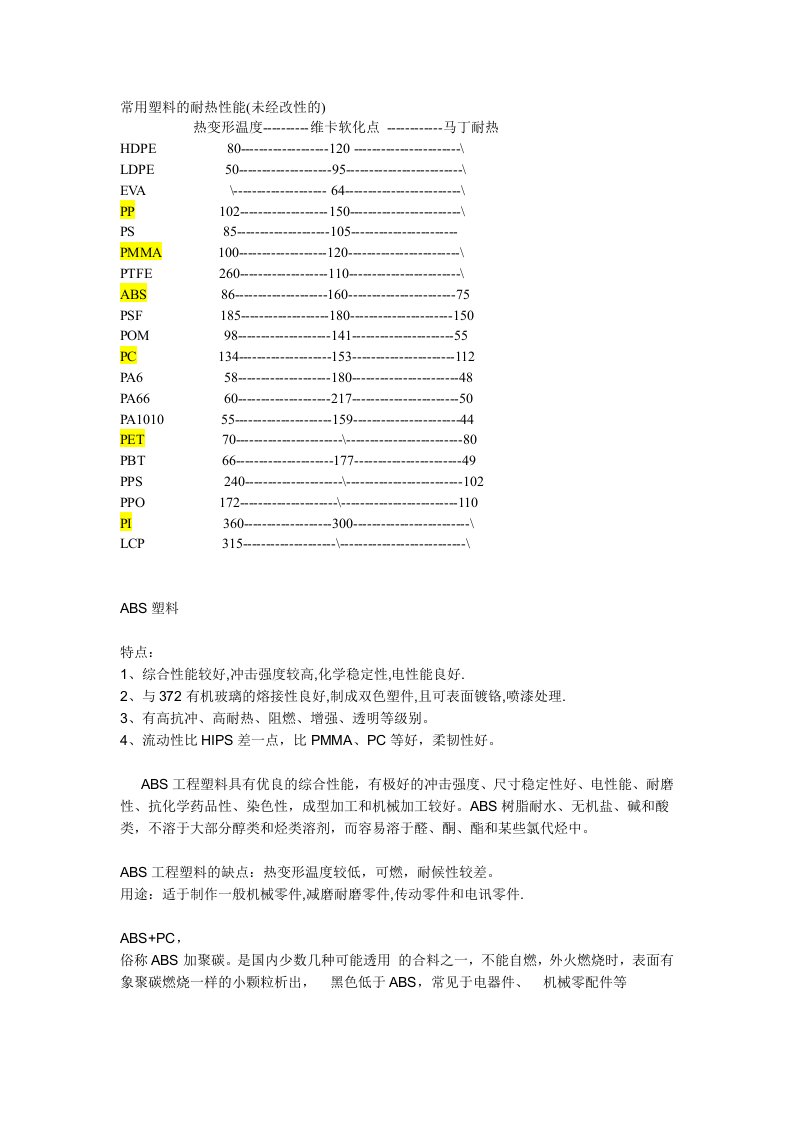 塑胶热变形温度