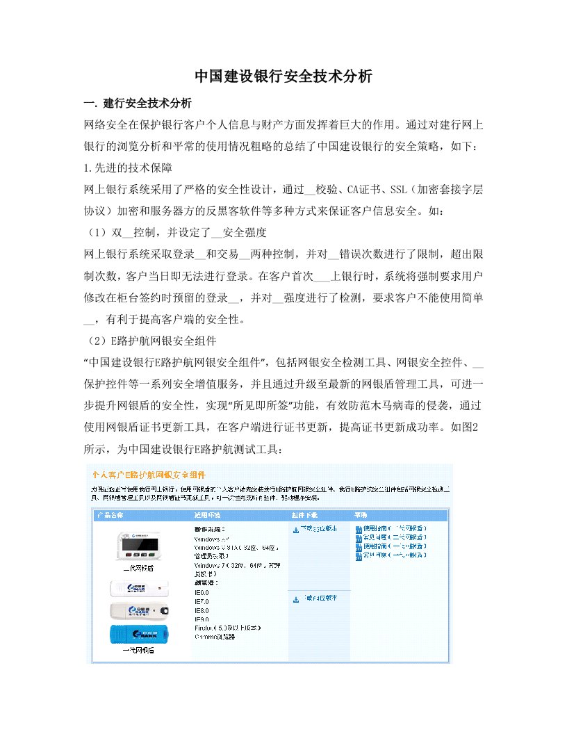 中国建设银行安全技术分析