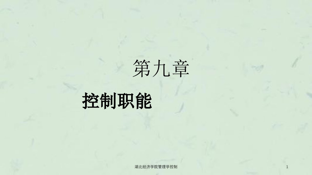 湖北经济学院管理学控制课件