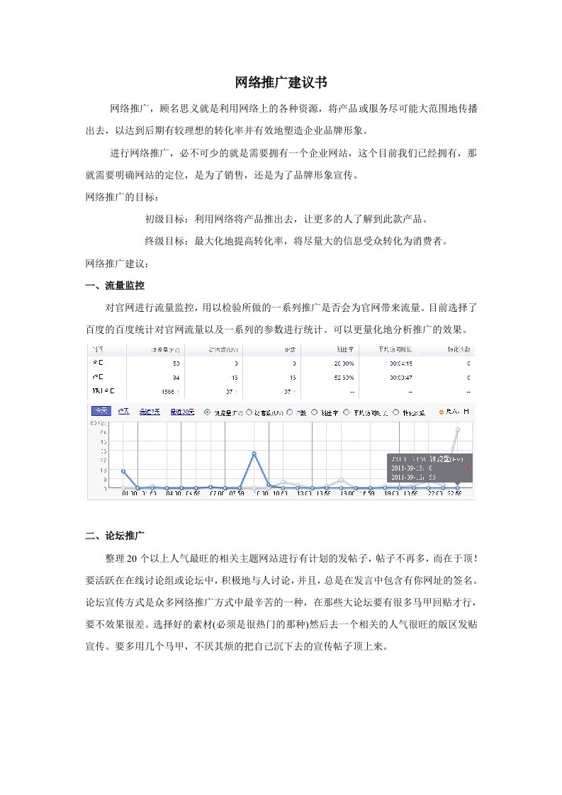 网络推广建议书