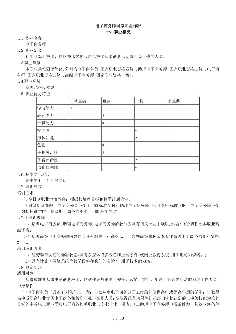 电子商务师国家职业标准[详]