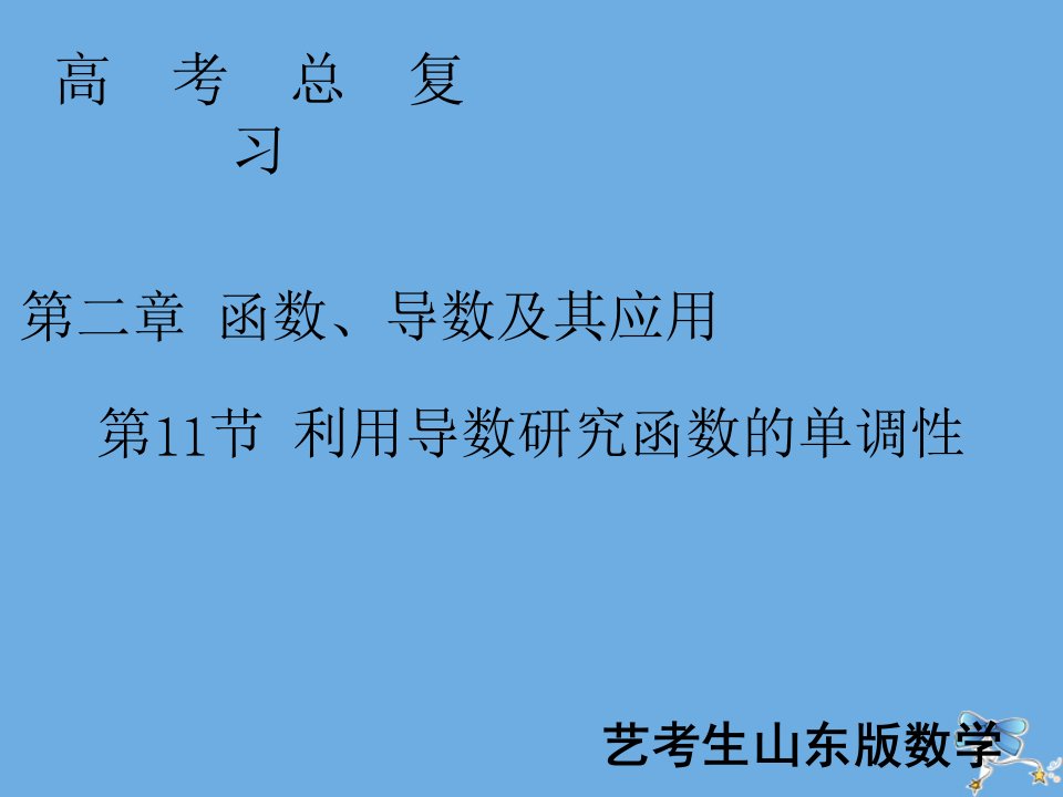 新高考数学艺考生总复习