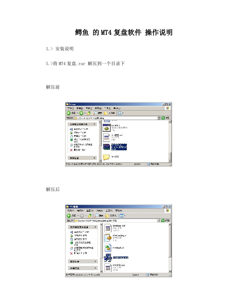 鳄鱼+的MT4复盘软件+操作说明与注意事项