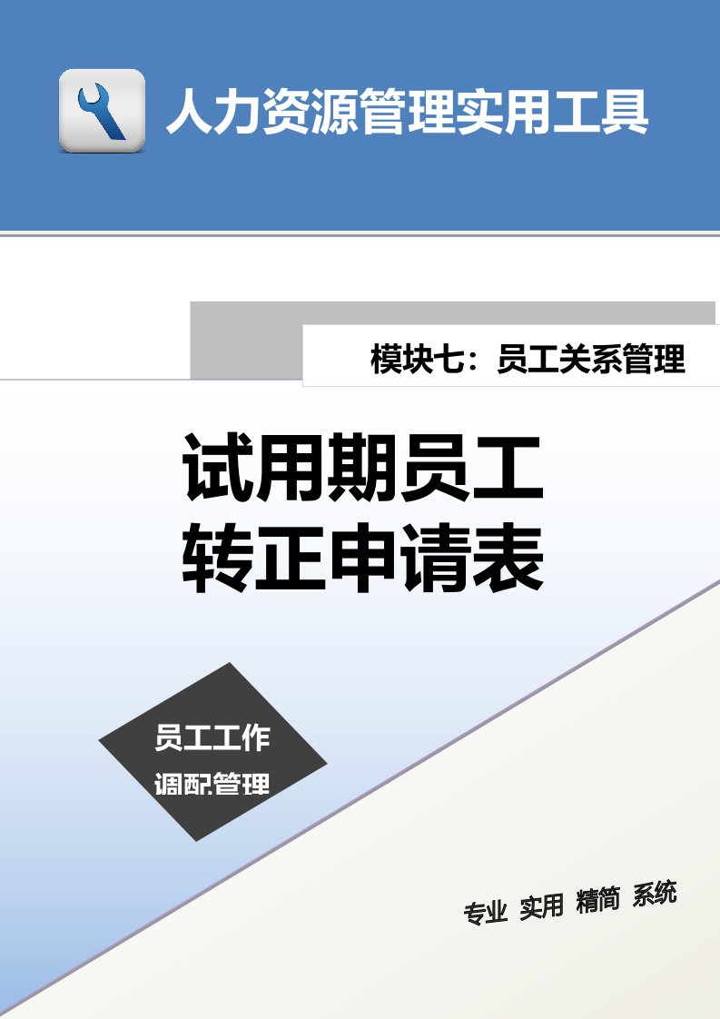 企业管理-试用期员工转正申请表
