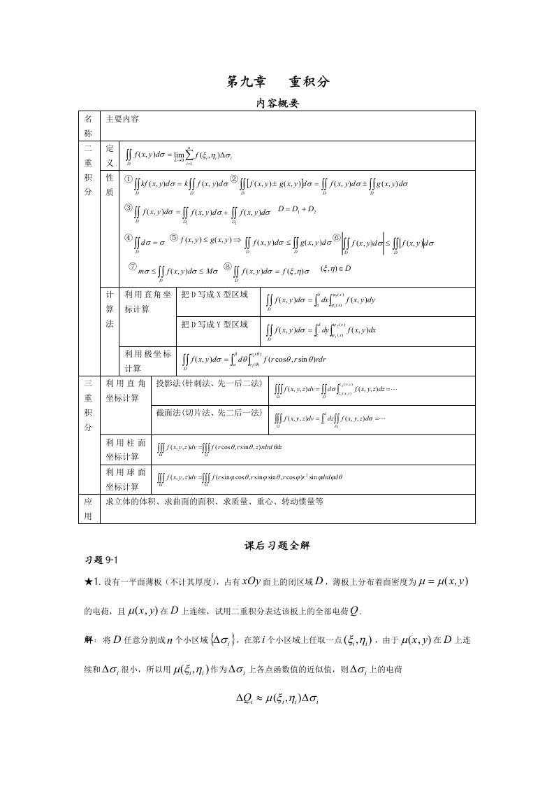 重积分例题及课后答案理工类吴赣昌