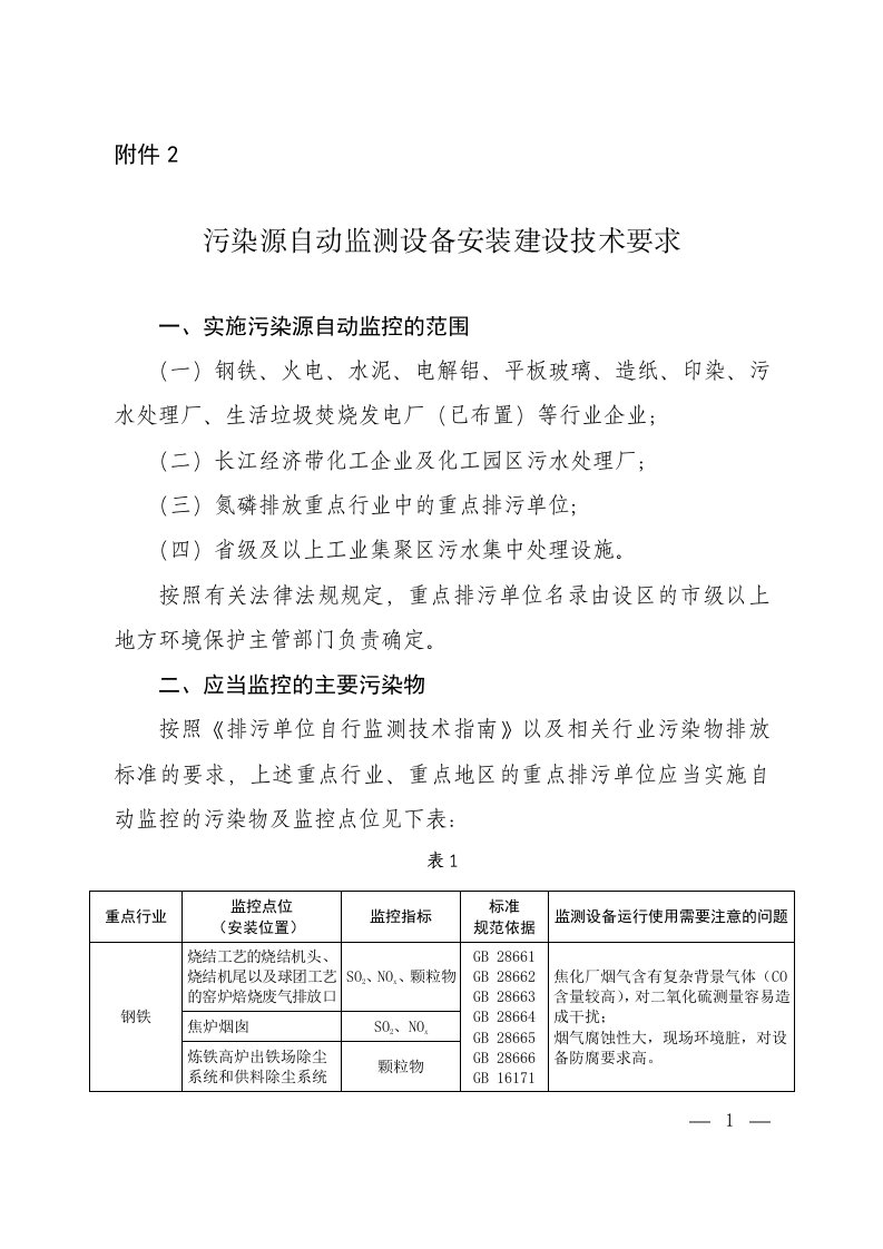 污染源自动监测设备安装建设技术要求