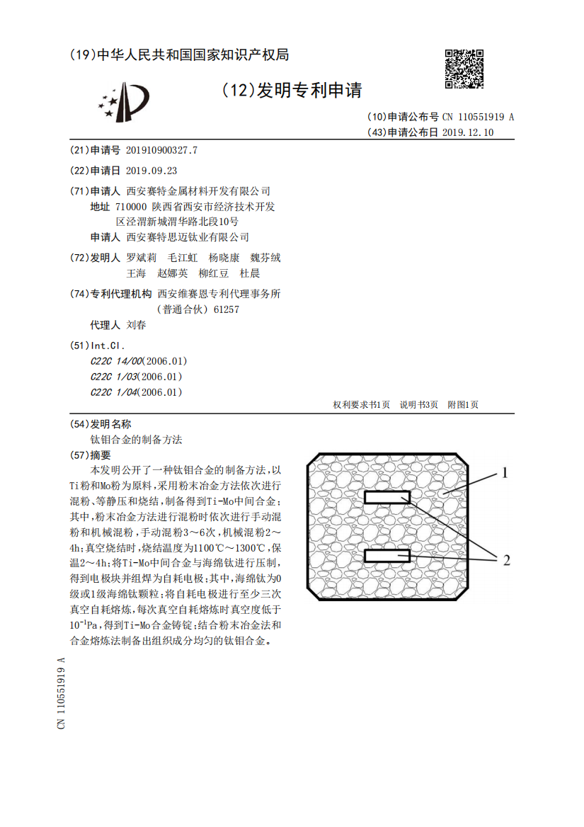 钛钼合金的制备方法