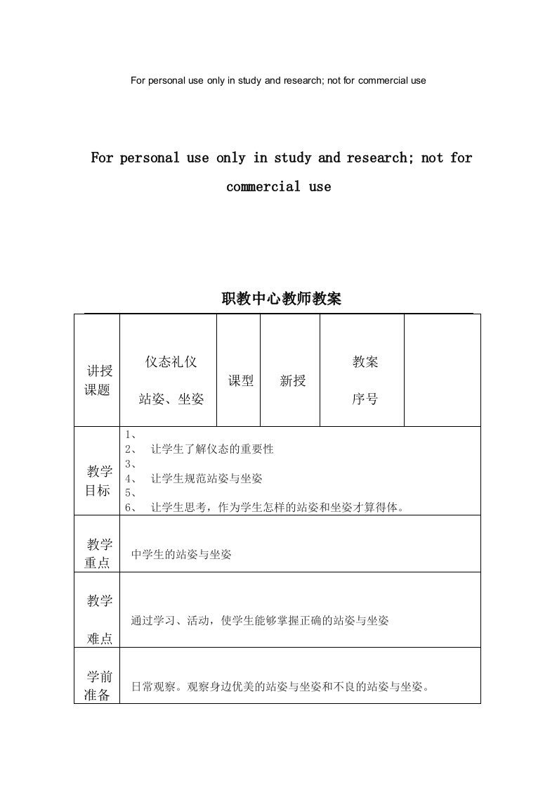 1、仪态礼仪——站姿、坐姿