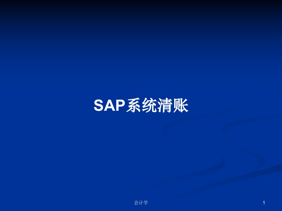 SAP系统清账PPT教案