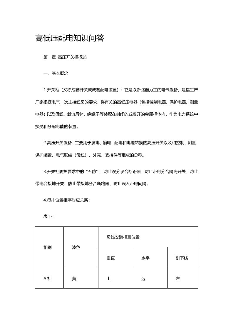 高压开关柜基本知识