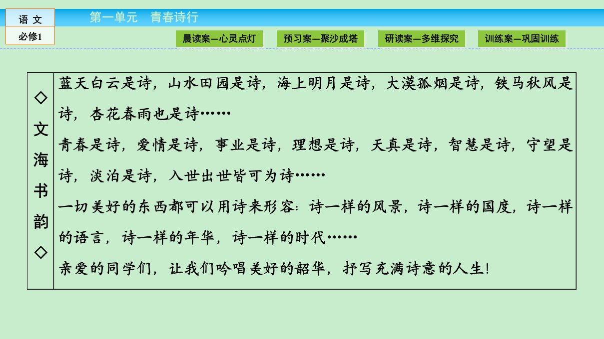 高一语文人教版必修一同步课件第一单元青春诗行1.1沁园春长沙