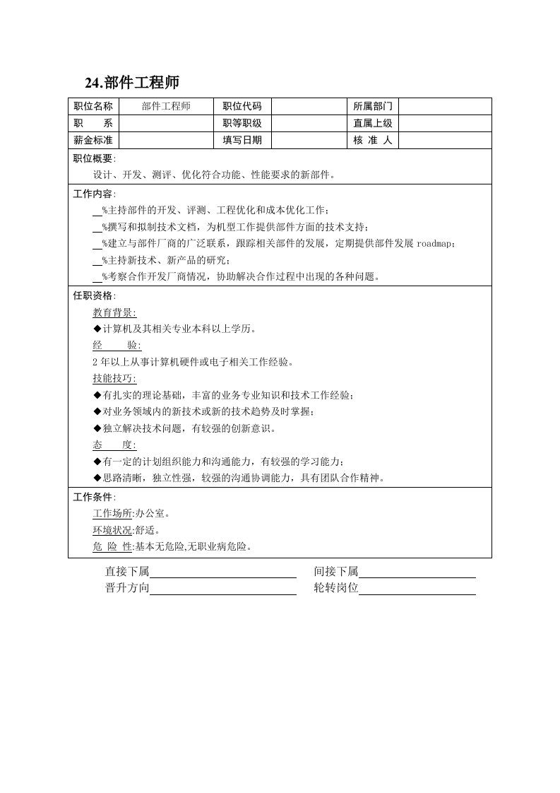 建筑工程管理-部件工程师