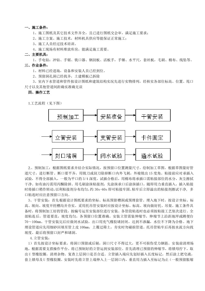 体育馆室内排水技术交底