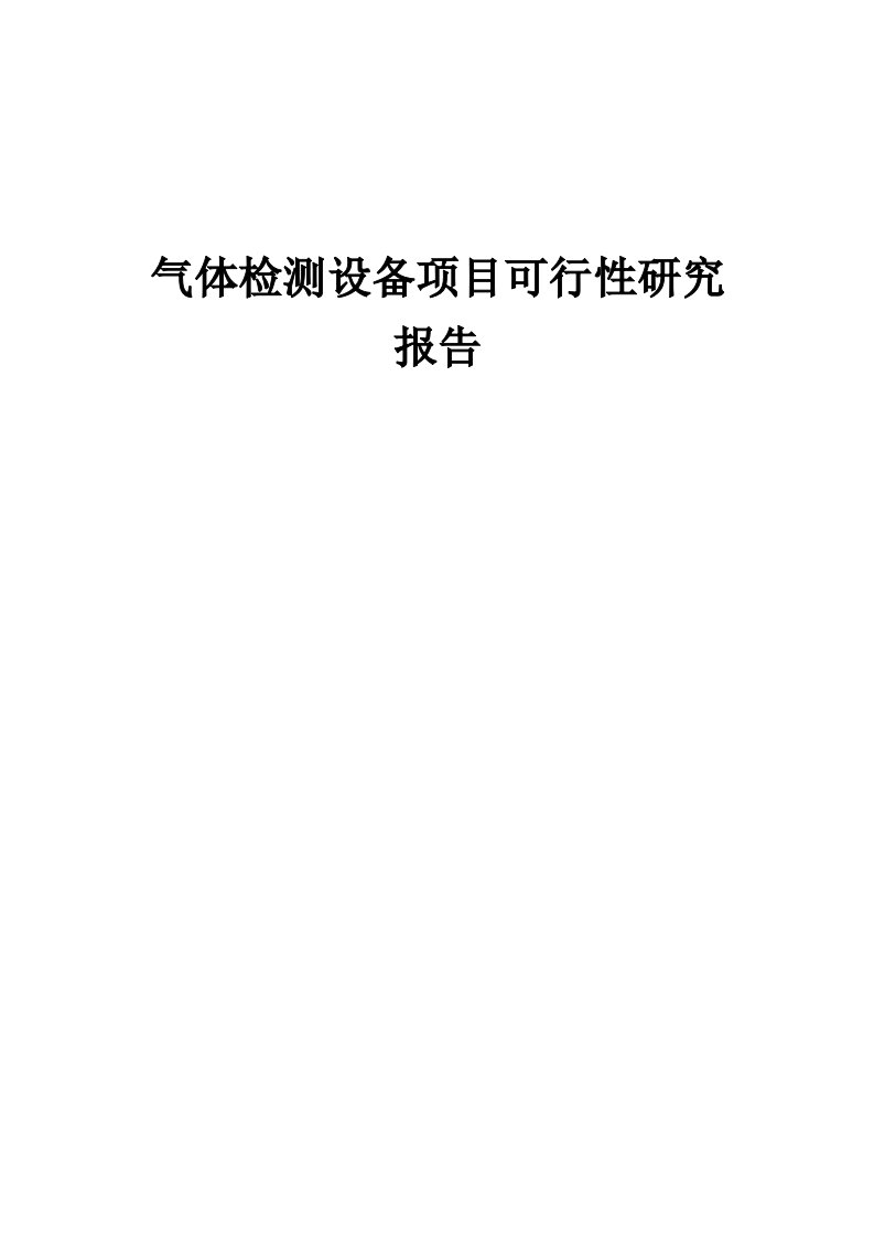 2024年气体检测设备项目可行性研究报告