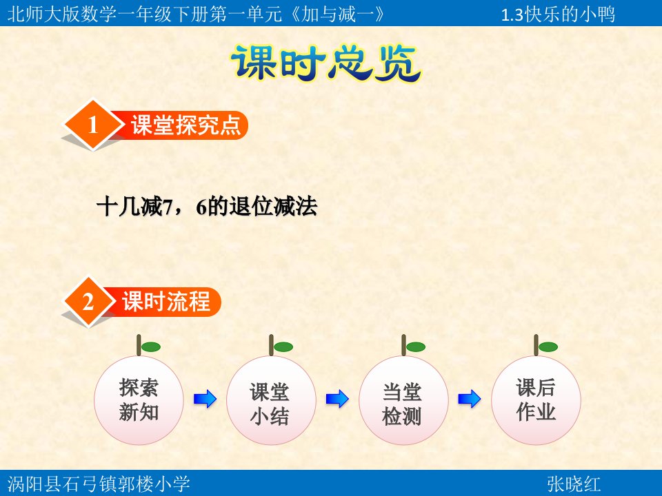 北师大版数学一下1.3快乐的小鸭课件