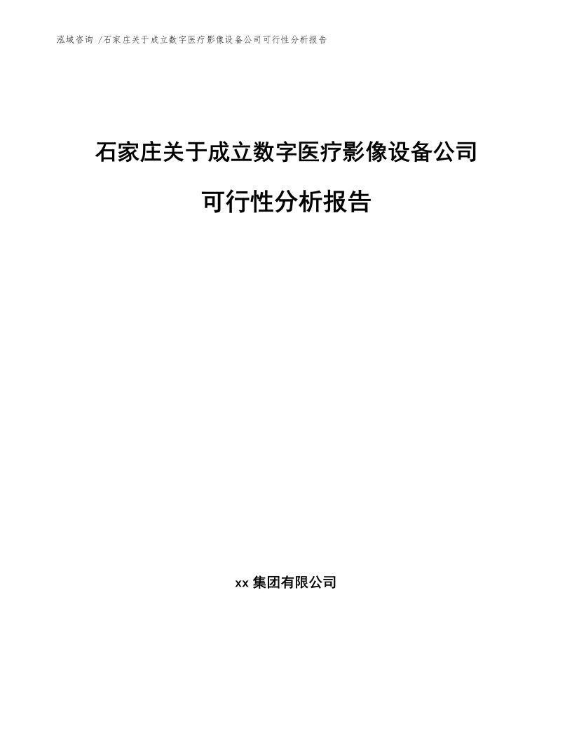 石家庄关于成立数字医疗影像设备公司可行性分析报告（模板范本）