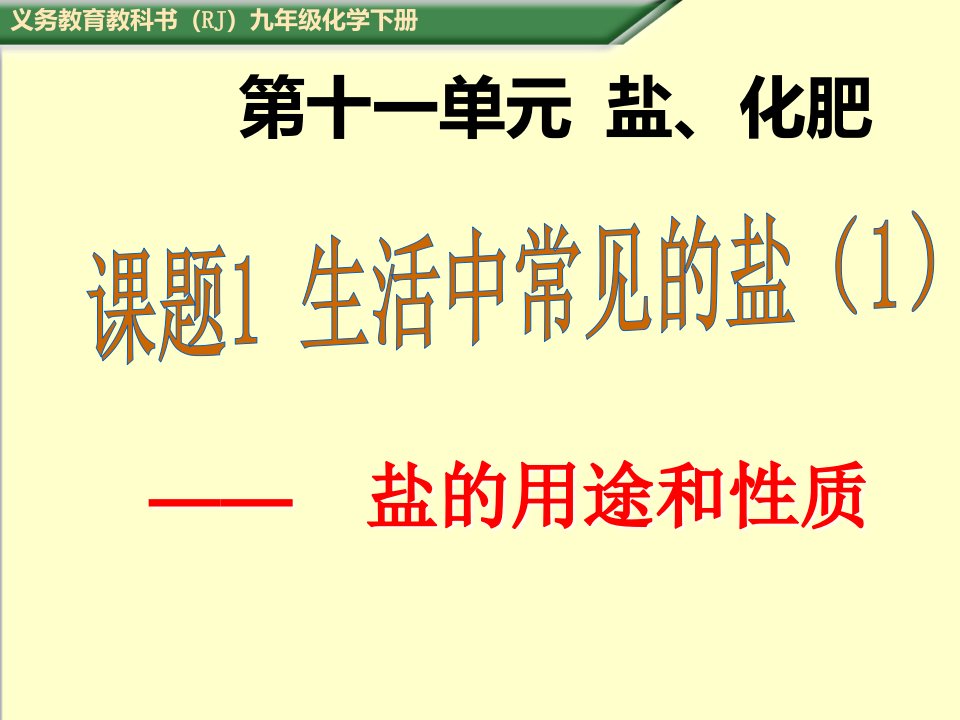 人教版九年级化学下册课题1生活中常见的盐(1)优质课公开课ppt课件