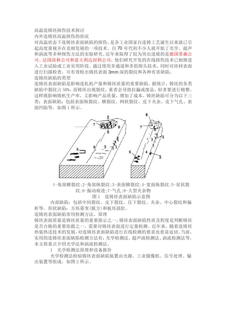 高温连铸坯探伤技术探讨