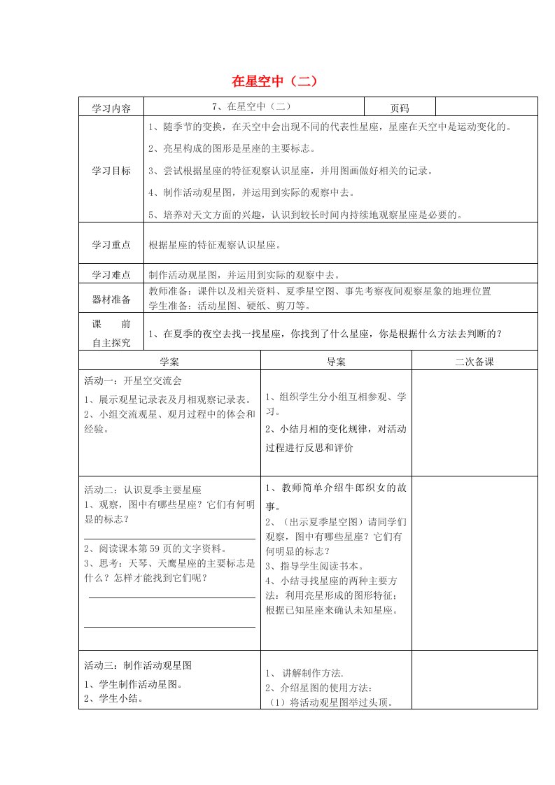 六年级科学下册