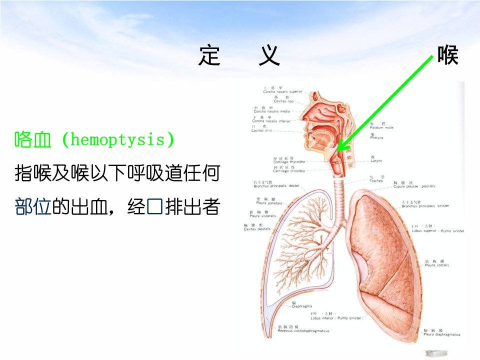 咯血的诊疗和处置讲义课件